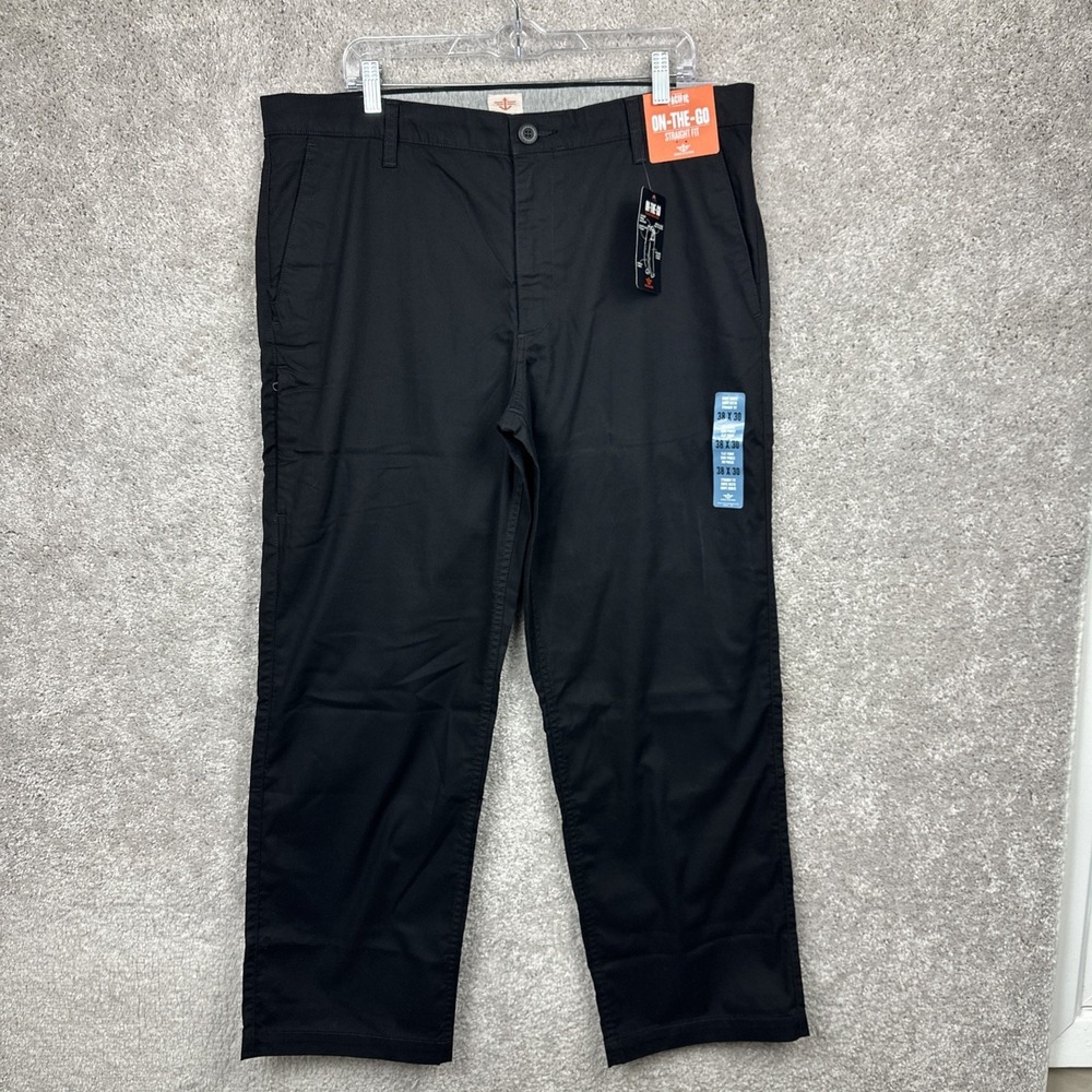 NWT Dockers Men's Black On The Go Chino Regular Straight Fit‎ Pants Size 38 x 30